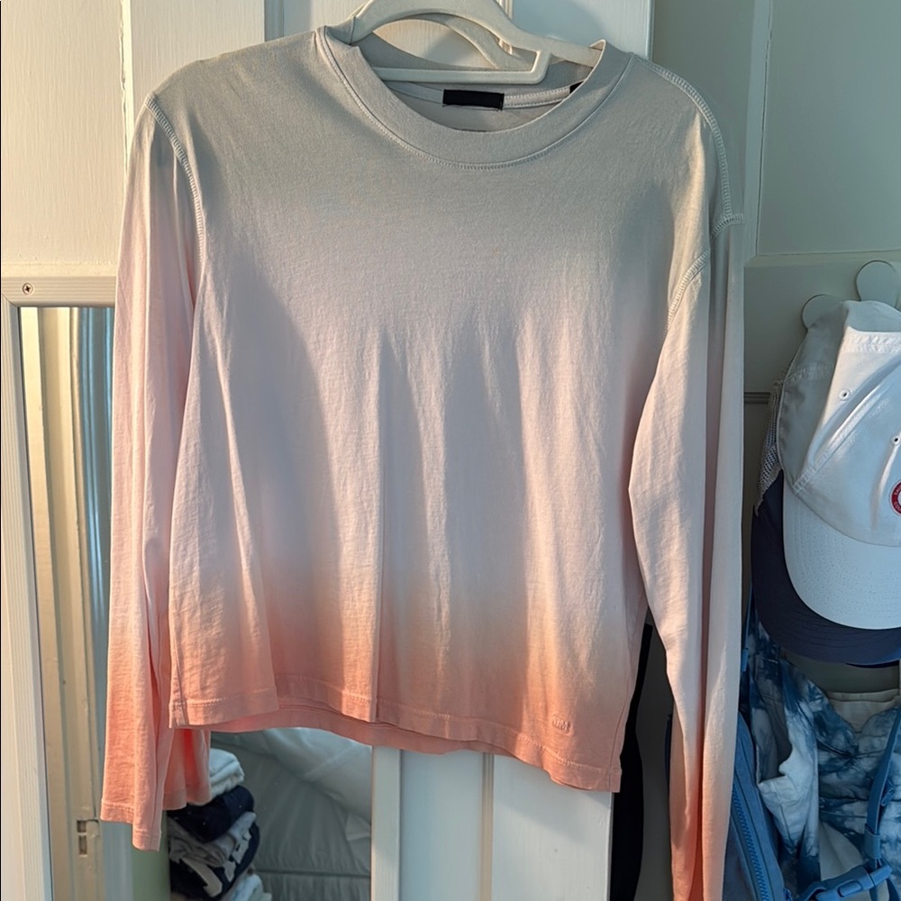 ATM Anthony Thomas Melillo Pink and White Long Sleeve Tee